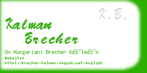 kalman brecher business card